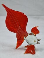 Muránói kézműves díszüveg hal figura hibátlan állapotban 9 cm. magas