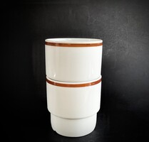 Alföldi 2 db vitrin barna csíkos porcelán pohár Uniset fül nélküli bögre