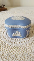 Wedgwood,Blue Jasperware porcelán szelence,ékszerdoboz