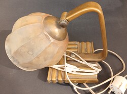 ArtDeco Pallme-König Búrás Bronz Falilámpa