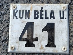Kun béla utca , zománctábla