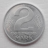 2 Márka 1957 érme, alumínium fémpénz - Németország 2 Márka 1957 pénzérme