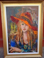Séday Éva (1929-2011) Kalapos Fiatal Lány
