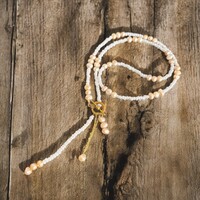 Unique Genuine Pearl Beaded Necklace (Pink Cultured Pearl) with Gold-Plated Clasp Necklace