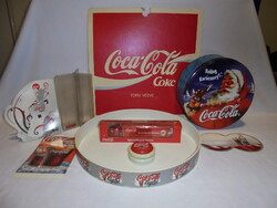 Retro Coca-cola relikviák együtt - tálca, jojó, kisautó, doboz,...