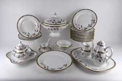 1V091 Antik HAAS & CZJZEK SCHLAGGENWALD virágmintás porcelán étkészlet 25 darab