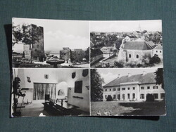 Képeslap,Nagyvázsony,mozaik,Kinizsi Vár,szobor,múzeum,templom,részlet, 1961-