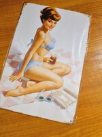 Pin-Up fém dekor tábla