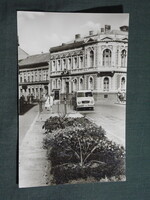 Képeslap,Nagykanizsa,Ady Endre utca,MÁVAUT buszmegálló,állomás látkép,részlet, 1964-