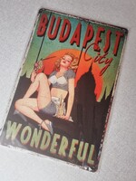 Pin-Up Budapest fém dekor tábla