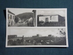 Képeslap,Komló,mozaik,kökönyös,óvoda,trafik,utca látkép,részlet, 1950-