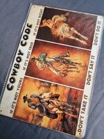 Cowboy fém dekor tábla