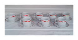 Zsolnay porcelán piros szíves,szivecskés csésze,bögre.