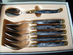 Vintage francia Laguiole desszertes kanalak 6 db