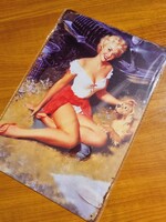 Pin-Up fém dekor tábla