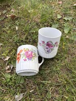 Ritka mintás Zsolnay  Porcelán kakaós  virágos bögre falusi paraszti gyűjtői nosztalgia darab