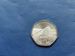 GIBRALTÁR 50 PENCE / FIRTY PENCE 2020 SKYWALK KILÁTÓ! HÉTSZÖGŰ!! UNC! RITKA!