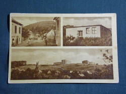 Képeslap,Komló,mozaik,Kökönyös,óvoda,trafik,utca látkép,részlet, 1957-