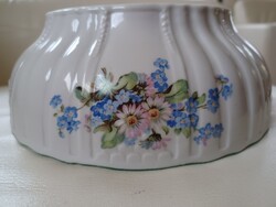 Régi Zsolnay porcelán pogácsás tál- margarétás- nefelejcses vintage