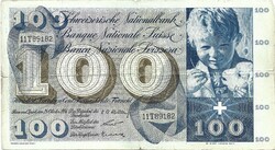100 frank francs franken 1956 Svájc