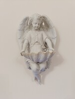 Antik szenteltvíz tartó biszkvit porcelán keresztény őrangyal angyal fali szenteltvíztartó 848 1741