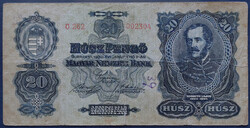 Nyomdahibás + alacsony sorszám! 20 Pengő 1930, F+.