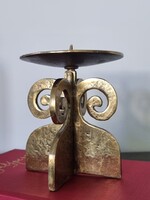 MCM brutalista réz kézműves gyertyatartó -nehéz, karakteres darab