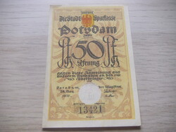 50 Pfennig 1921 Sorszámos  Száraz bélyegzővel Németország