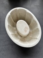 Antik Edward- kori Burleigh fehér fajansz zselés terrine, puding, kuglóf forma