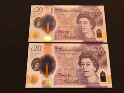 Nagy-Britannia ( Anglia ) - 20 Font SORSZÁMKÖVETŐ bankjegyek - Erzsébet királyné - 2018 - UNC