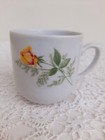 Kahla sarga rozsas 3dl porcelan bogre