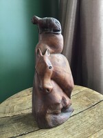 Régi rózsafából? faragott szobor vagy könyv támasz