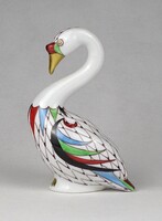 1U107 Hollóházi garden mintás porcelán hattyú figura