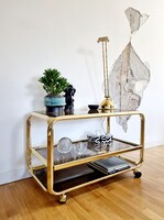 Olasz vintage média állvány, gurulós polc, LV 904