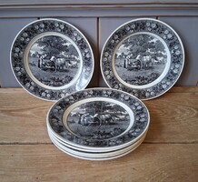 Régi Villeroy&Boch fajansz kistányér készlet (7db)