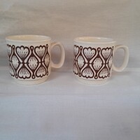 2 db Biltons barna mintás porcelán bögre, csésze.