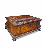 Álomszép Oroszlánlábas Ékszeres doboz Ca 1880-1900