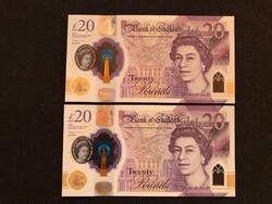 Nagy-Britannia ( Anglia ) - 20 Font SORSZÁMKÖVETŐ bankjegyek - Erzsébet királyné - 2018 - UNC