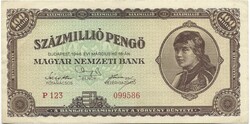Százmillió pengő 1946 4. Hajtatlan aUNC