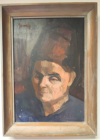 Portré, olaj-farost, alkotó Berecz András (1929-2010)