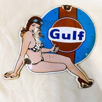 Régi Gulf  zománctábla