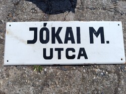 Jókai Mór utca , zománctábla