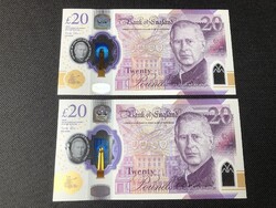 Nagy-Britannia ( Anglia ) - 20 Font SORSZÁMKÖVETŐ bankjegyek - III. Károly király - 2024 - UNC