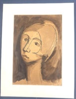 Nöi portré, tus-papír 1930.