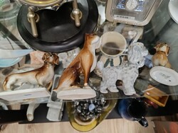 Zsolnay kutya porcelán figura