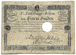 1 gulden / forint 1811 osztrák magyar Lyukasztással érvénytelenített eredeti tartás Ritka