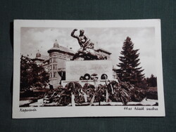Képeslap,Kaposvár,Színház,Hősök szobra emlékmű látkép,részlet,Weinstock Bp. kiadás,1947-