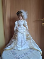 56 cm Exklusiv,  Menyasszony porcelànbaba