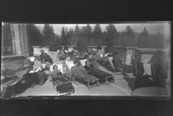 Régi üvegnegatív Csehszlovákia, Tátra  napfürdőzők 1900as évek eleje