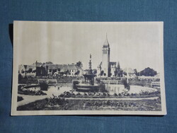 Képeslap,Kaposvár,park,szökőkút,templom látkép,részlet,1950-